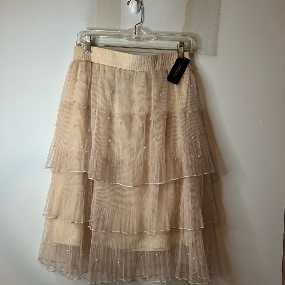 Tiered romantic midi ruffle skirt